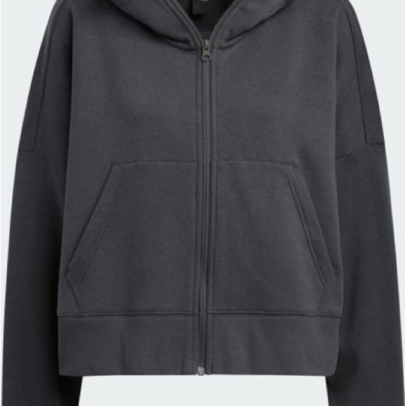 ADIDAS W LOUNGE FZ Grey Hoodie - Picture 3 of 4